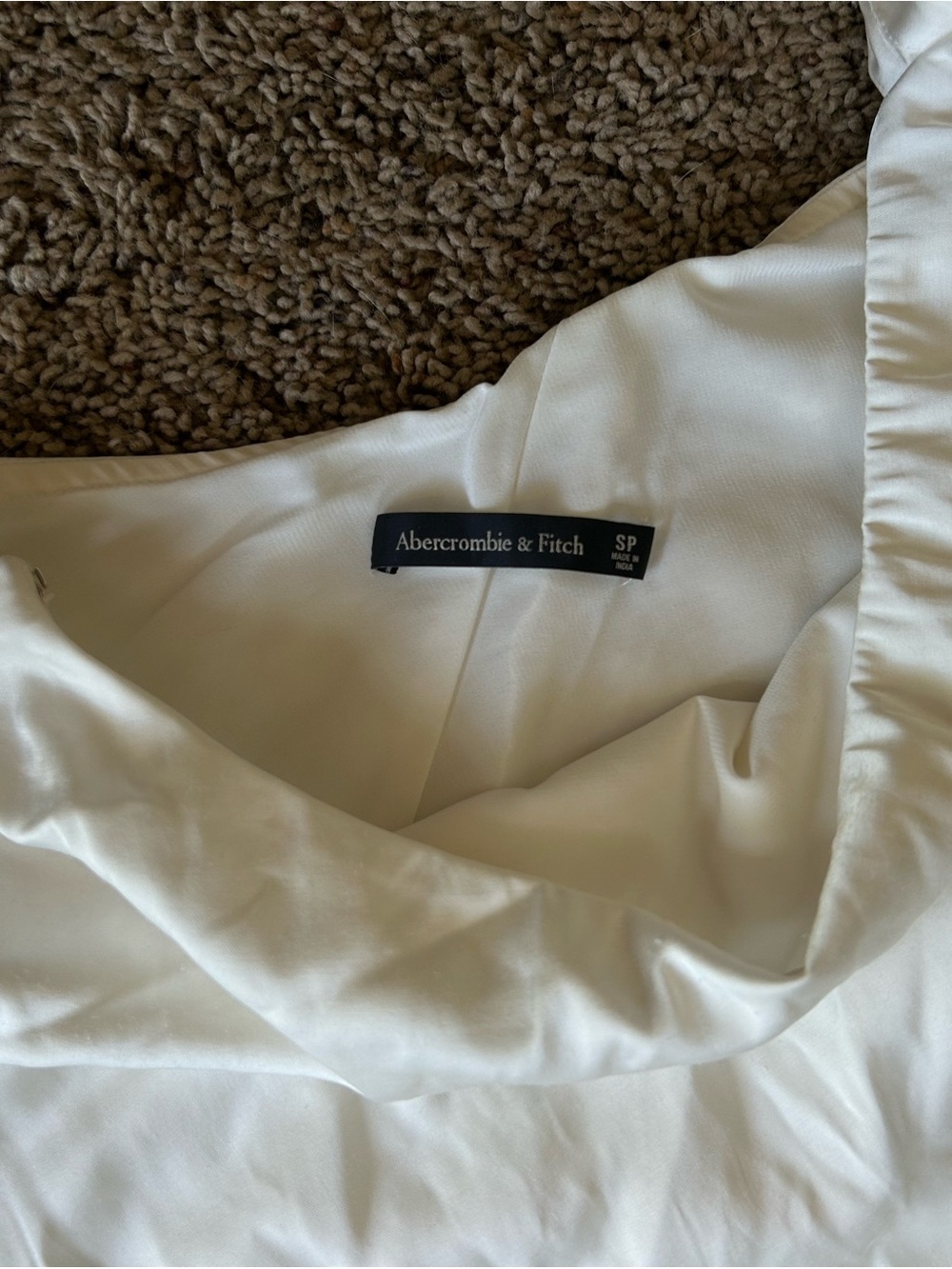 Abercrombie & Fitch Ivory One-Shoulder Fringe Mini Dress - Picture 3 of 4